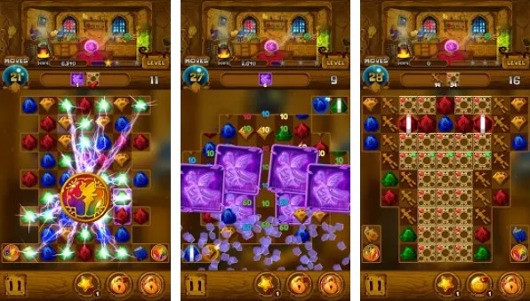 Gameplay screenshot from secret magic story jewel match 3 puzzle for Android
