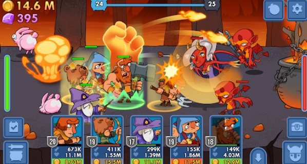 Gameplay screenshot from semi heroes idle and clicker adventure rpg tycoon for Android