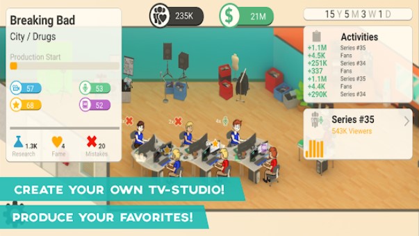 Gameplay screenshot from series makers tycoon tv tycoon simulator for Android