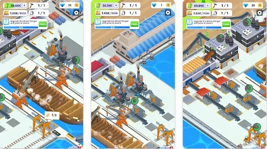 Gameplay screenshot from ship factory tycoon for Android