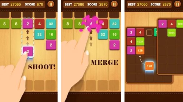 Gameplay screenshot from shoot n merge block puzzle for Android