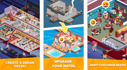 Gameplay screenshot from sim hotel tycoon tycoon games for Android