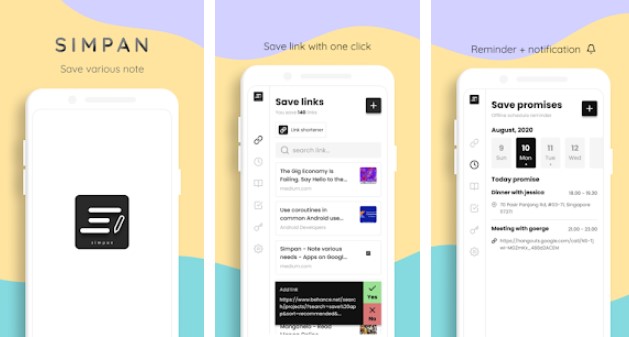 Gameplay screenshot from simpan note various needs for Android