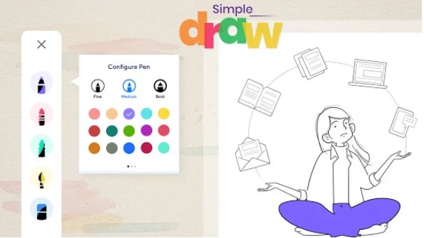 Gameplay screenshot from simple draw pro draw and paint tool for Android