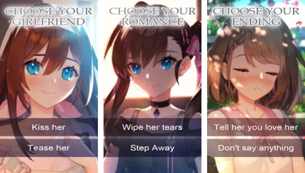 Gameplay screenshot from sister splash sexy swimsuit anime dating sim for Android