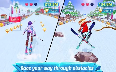 лыжная девушка суперзвезда игра о зимних видах спорта и моде MOD APK Android