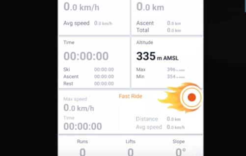 Gameplay screenshot from ski tracker for Android