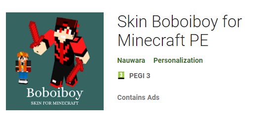 skin boboiboy for minecraft pe