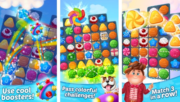 Gameplay screenshot from sky puzzle match 3 game for Android