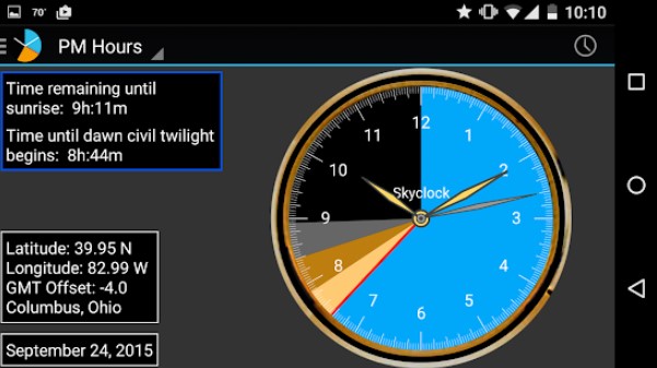 skyclock the sunrise sunset twilight calculator MOD APK Android