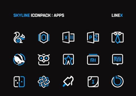 스카이라인 아이콘 팩 linex 블루 에디션 MOD APK Android