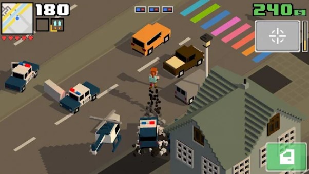 Gameplay screenshot from smashy road wanted2 for Android