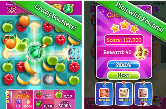 Gameplay screenshot from smoothie swipe for Android