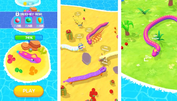 Gameplay screenshot from snake arena for Android