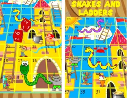 Gameplay screenshot from snakes and ladders Pro for Android