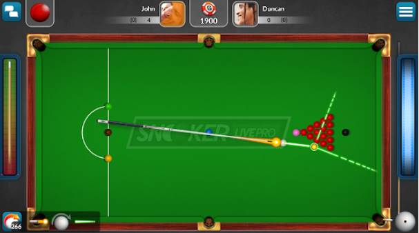 Gameplay screenshot from snooker live pro and six red for Android