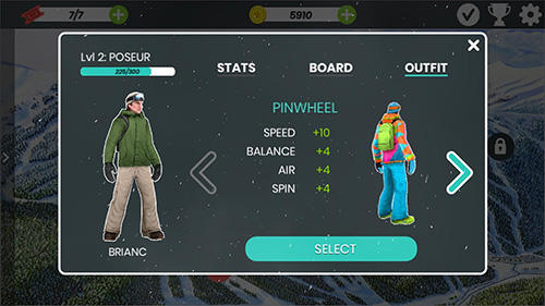 Gameplay screenshot from snowboard party Aspen for Android