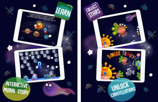 Gameplay screenshot from solar family planets of solar system for kids ge for Android