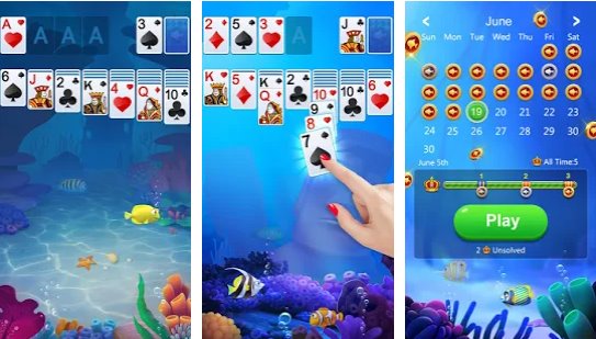 Gameplay screenshot from solitaire klondike fish for Android