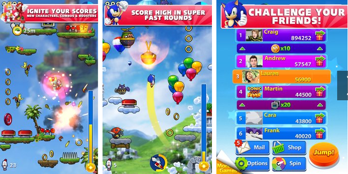 Gameplay screenshot from sonic jump fever for Android