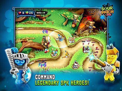 Gameplay screenshot from sour patch kids candy defense for Android
