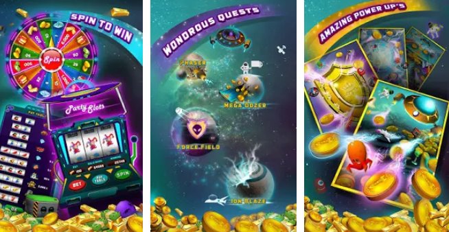 Gameplay screenshot from space blaze coin party dozer for Android