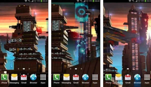 space cityscape 3d lwp MOD APK Android