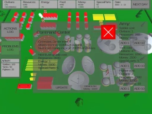Gameplay screenshot from space colony commander for Android
