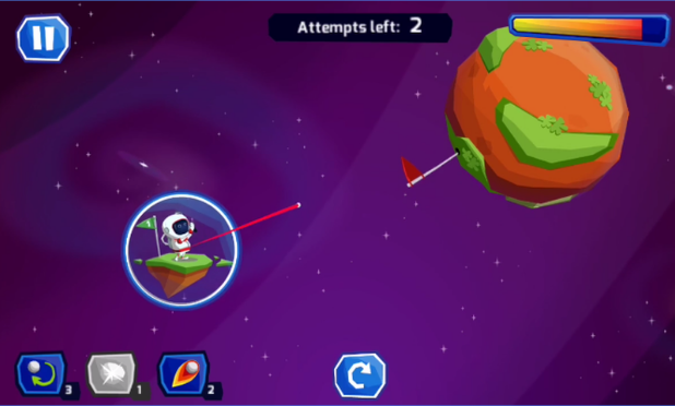 Gameplay screenshot from space golf galaxy for Android