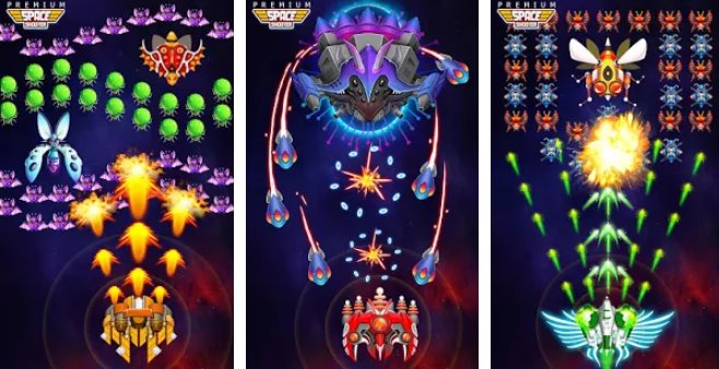 Gameplay screenshot from space shooter alien vs galaxy attack premium for Android