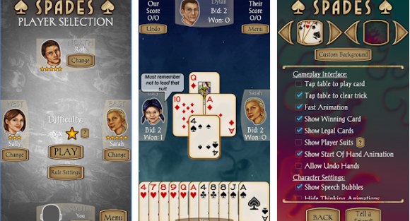 Gameplay screenshot from spades for Android