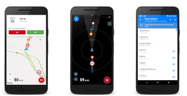 Gameplay screenshot from speed camera radar pro for Android