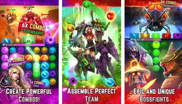 Gameplay screenshot from spellblade match 3 puzzle rpg for Android