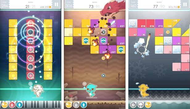 Gameplay screenshot from spoonz x blocks brick and ball for Android