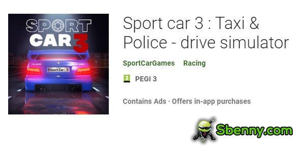 Simulador de carro esporte 3 táxi e polícia