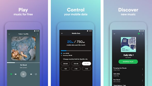 Gameplay screenshot from spotify lite for Android
