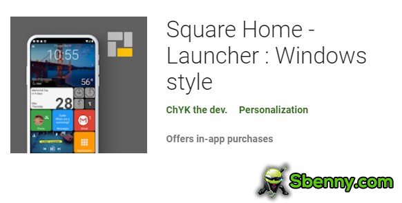 quadratischer Home Launcher im Windows-Stil
