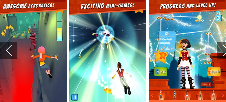 Gameplay screenshot from star chasers rooftop runners for Android