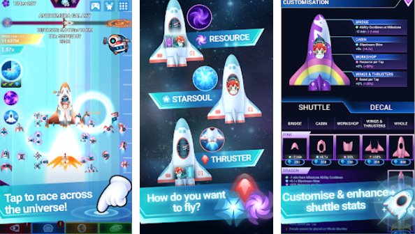 Gameplay screenshot from star tap idle space clicker for Android