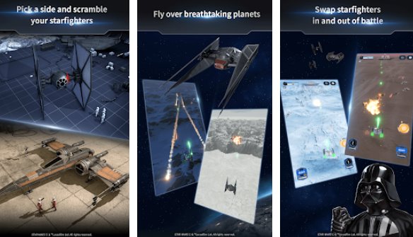 Gameplay screenshot from star wars starfighter missions for Android