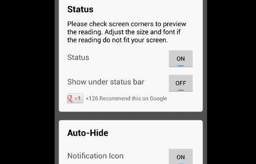 상태 표시 줄 mini pro AOK Android