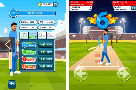 Gameplay screenshot from stick cricket virat and rohit for Android