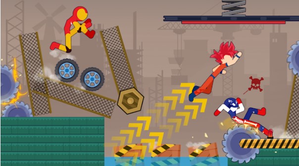 Gameplay screenshot from stick destruction battle of ragdoll warriors for Android