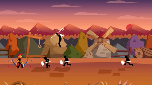 Gameplay screenshot from stick fight shadow archer battle arena for Android