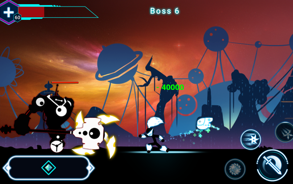 Gameplay screenshot from stickman ghost 2 galaxy wars for Android