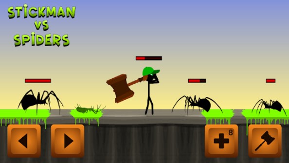 Gameplay screenshot from stickman vs spiders for Android