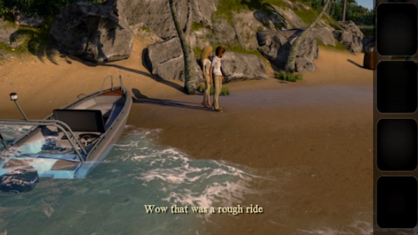 Gameplay screenshot from stranded escape crystal cove point and click puzzle for Android