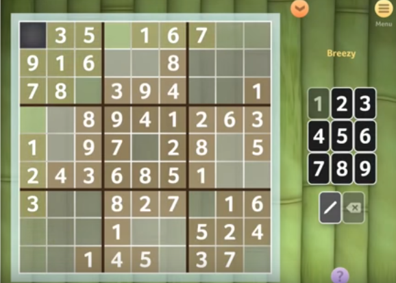 Gameplay screenshot from sudoku for Android