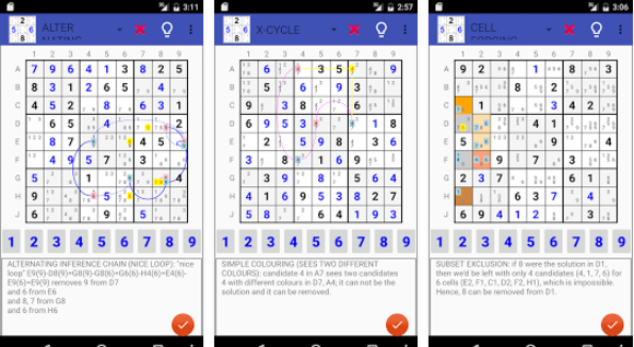 Gameplay screenshot from sudoku coach for Android