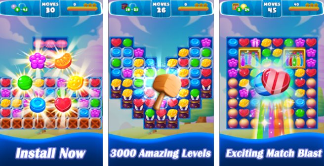 Gameplay screenshot from sugar match three for Android